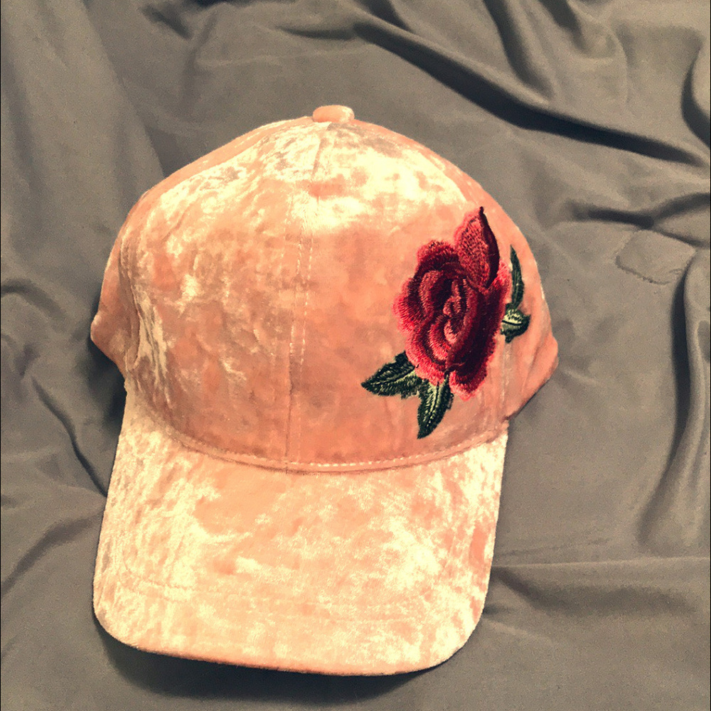 Velvet Rose Stitched Pink Hat